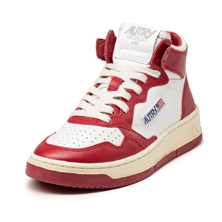 Autry Medalist Mid W - 36 / Leat / Leat White / Red - 2