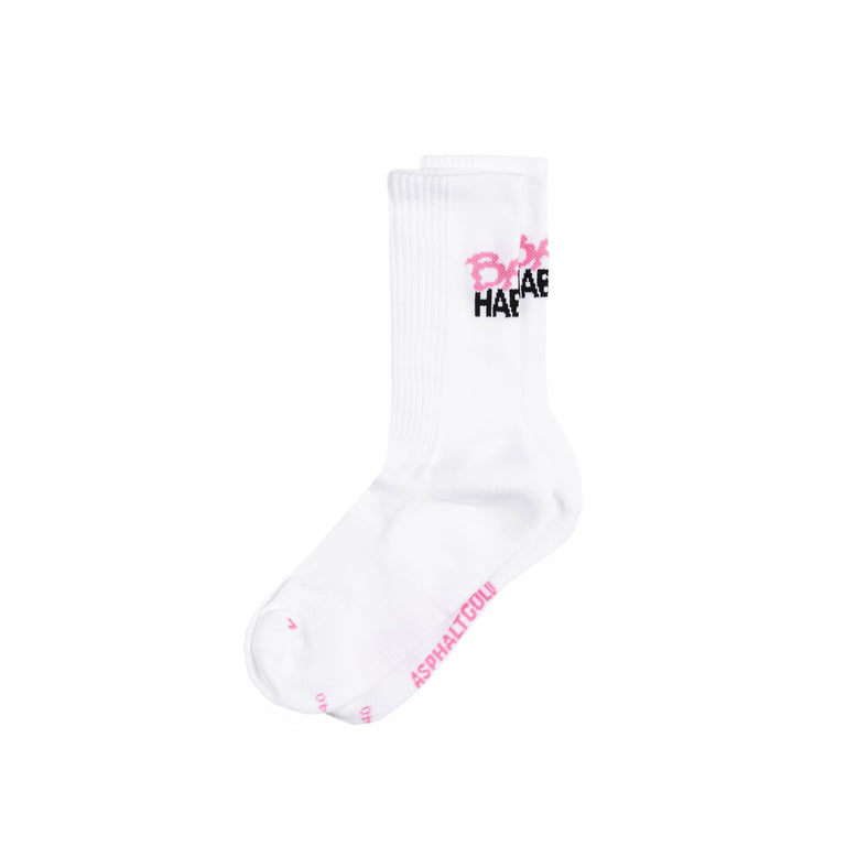 Bad Habits Running Socks - L / White
