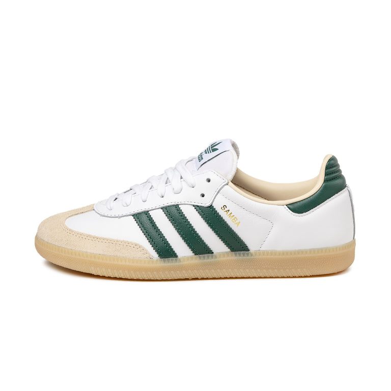 Adidas Samba OG - 38 2/3 / Cloud White / Collegiate Green / Gum
