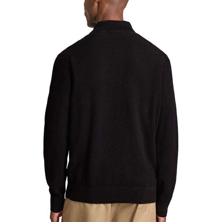 Lacoste Half-Zip Polo Collar Sweater - M / Black - 3
