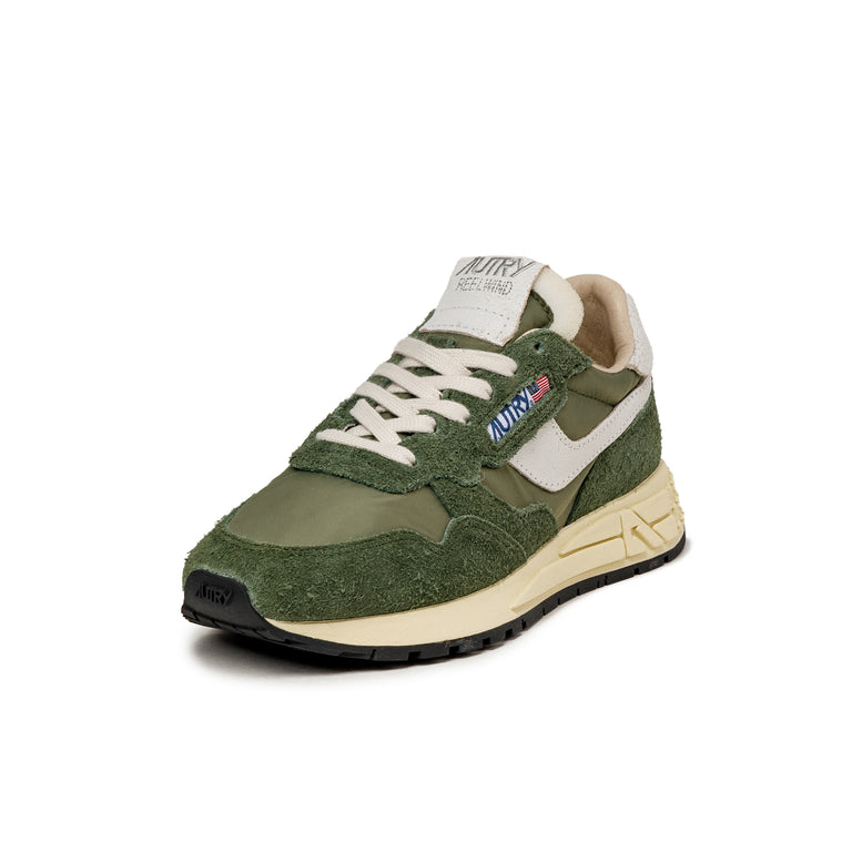 Autry Reelwind Low W *Nylon / Hairy Suede / Cracked Leather* - 37 / White / Military - 2