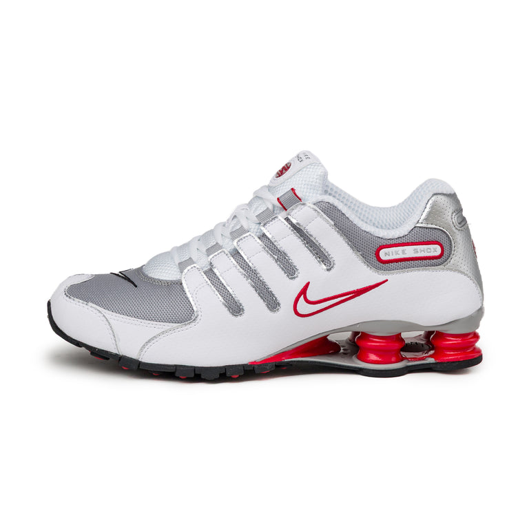 Nike Shox NZ - 41 / White / Metallic Silver / Sport Red - 1