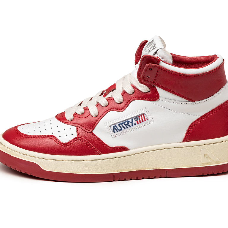 Autry Medalist Mid W - 36 / Leat / Leat White / Red
