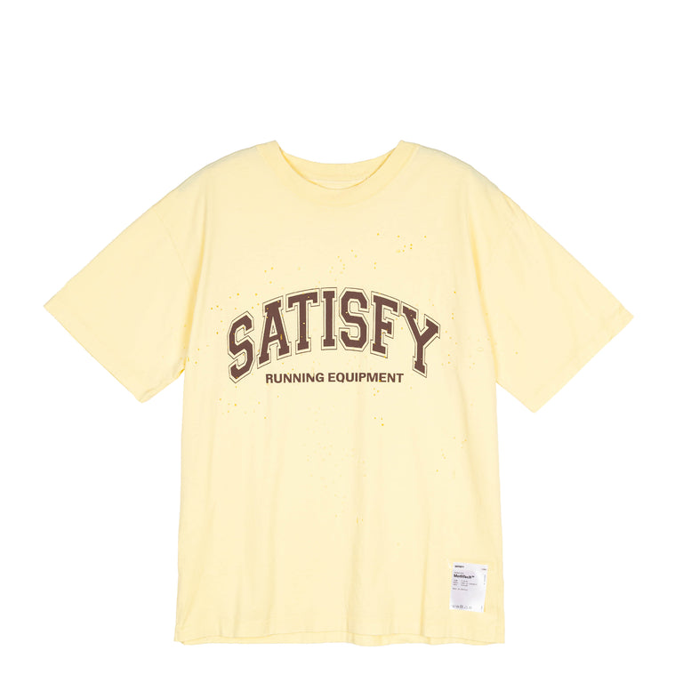 Satisfy MothTech T-Shirt *Varsity Letter* - L / Aged Transparent Yellow
