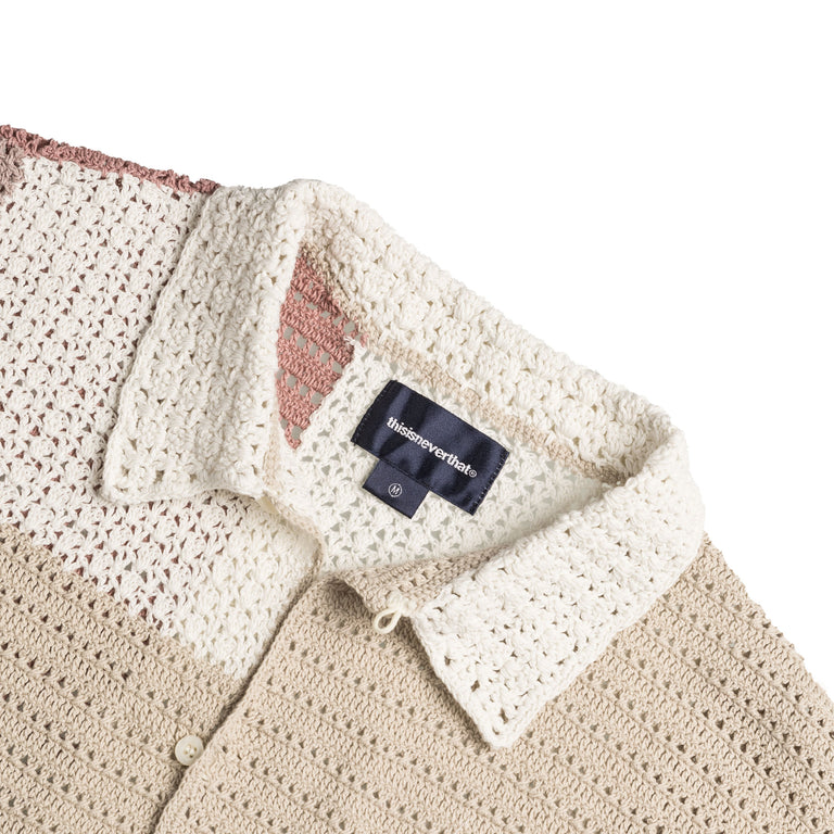 thisisneverthat Block Crochet Knit Shirt - S / Ivory - 3