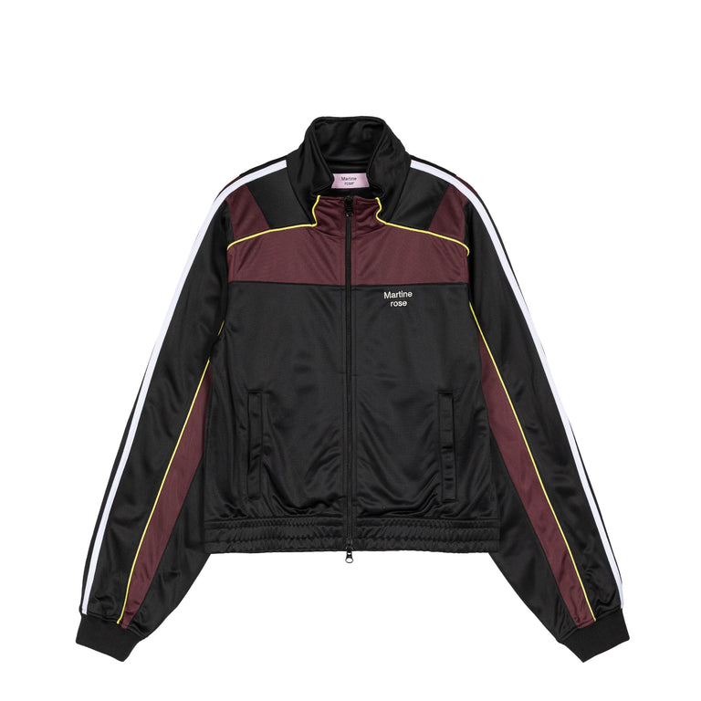 Martine Rose Shrunken Track Jacket - XS / Black / Burgundy
