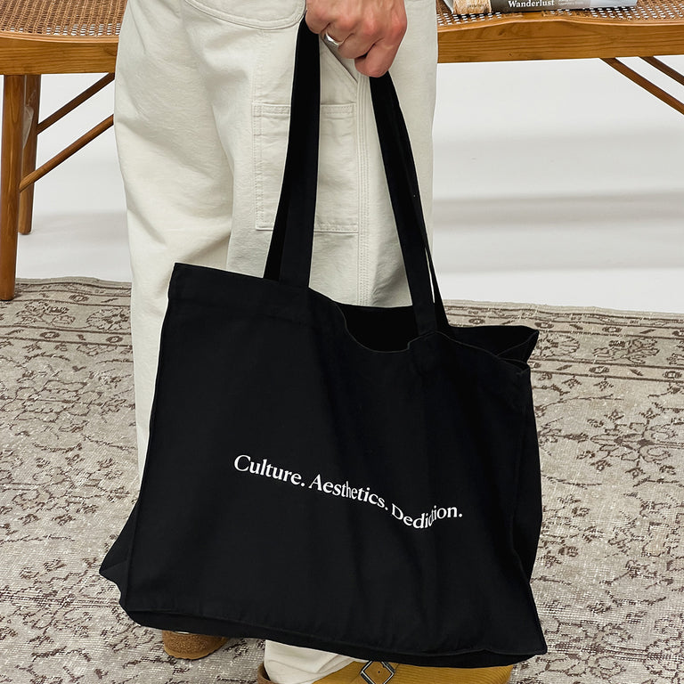 Asphaltgold Canvas Tote Bag onfeet