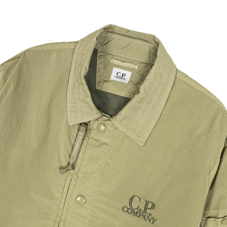 C.P. Company Chrome-R Zipped Lens Overshirt - L / Moss Gray - 3