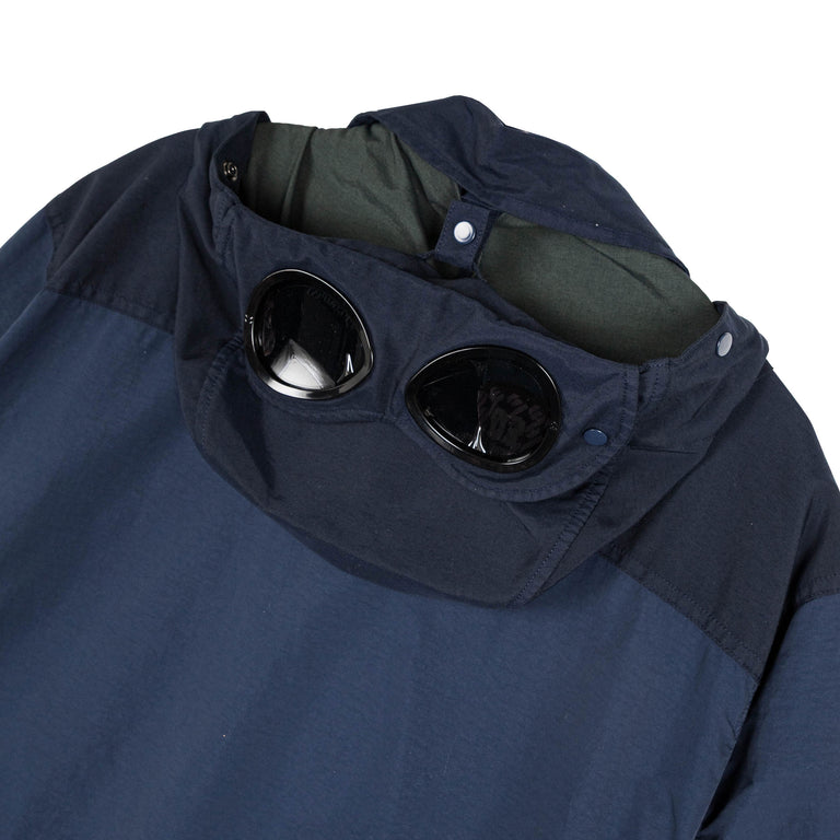C.P. Company Flatt Nylon Mixed Goggle Overshirt - XL / Midnight Navy - 4