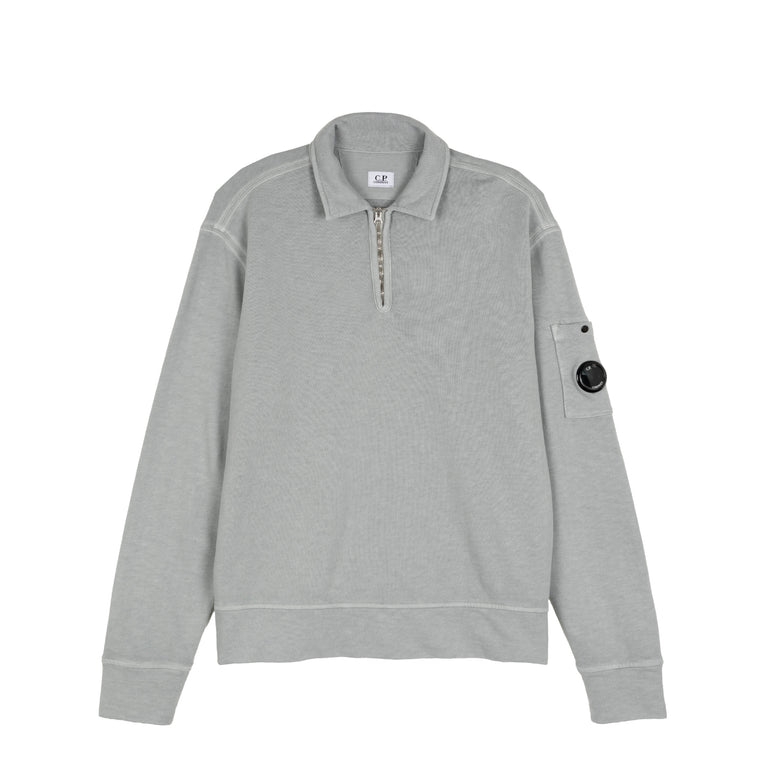 C.P. Company	Malfilè Fleece Lens Half Zip Sweatshirt - M / Silver Blue
