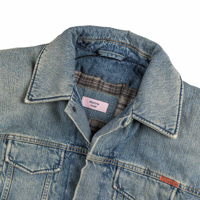 Martine Rose Padded Denim Jacket - XS / Blue Patchwork Wash - 2