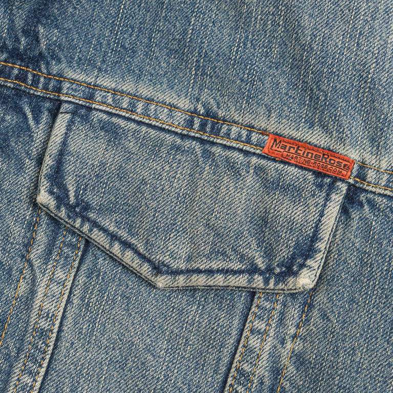 Martine Rose Padded Denim Jacket - XS / Blue Patchwork Wash - 4