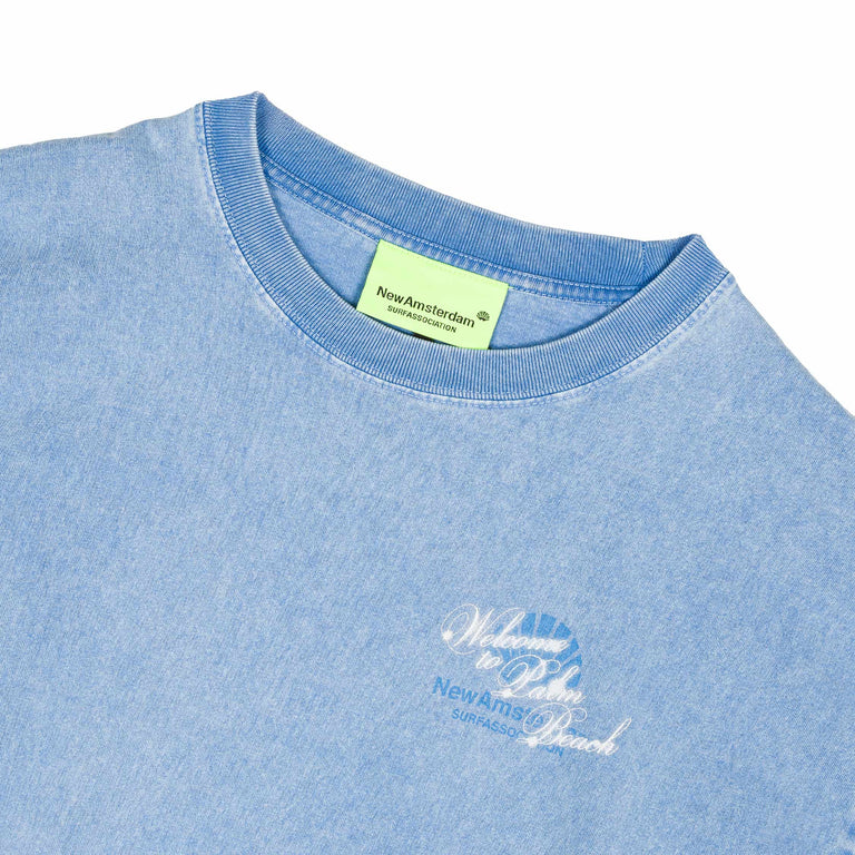 New Amsterdam Surf Association Welcome To Palm Beach Tee - L / Blue - 3
