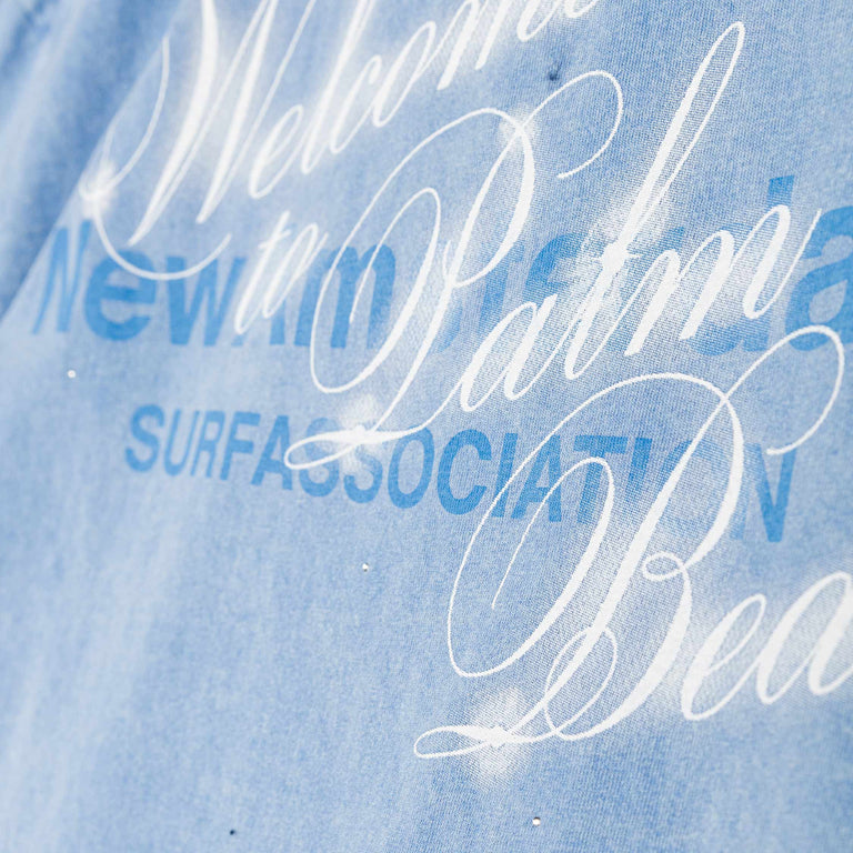 New Amsterdam Surf Association Welcome To Palm Beach Tee - L / Blue - 5