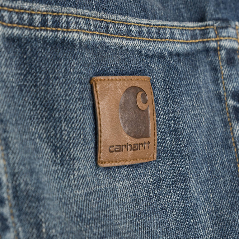 Carhartt WIP Aaron Pant - 32 / Blue / Dark Used Wash - 5