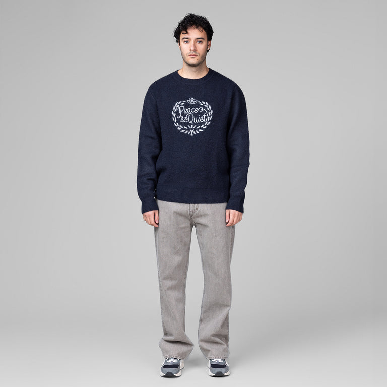 Museum of Peace & Quiet Wreath Mohair Sweater - S / Navy - 2