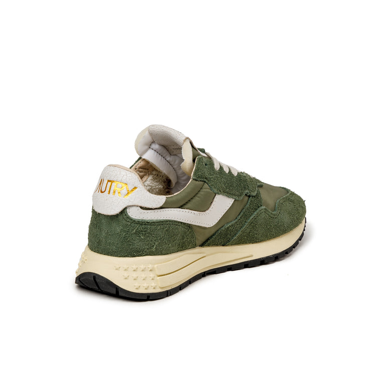 Autry Reelwind Low W *Nylon / Hairy Suede / Cracked Leather* - 37 / White / Military - 3