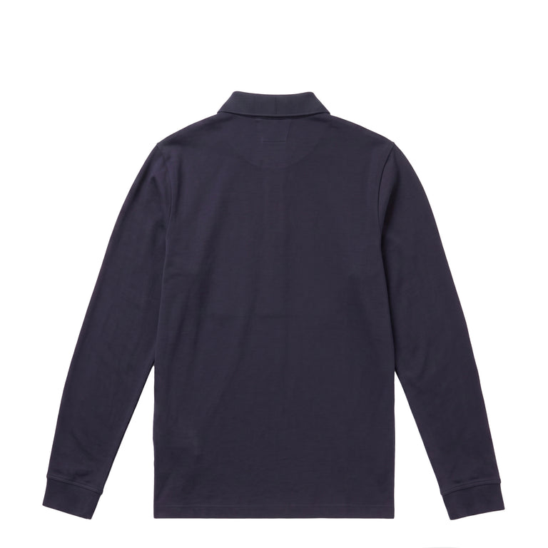 C.P. Company Stretch Piquet Long Sleeve Half Zip Polo - XXL / Total Eclipse - 2