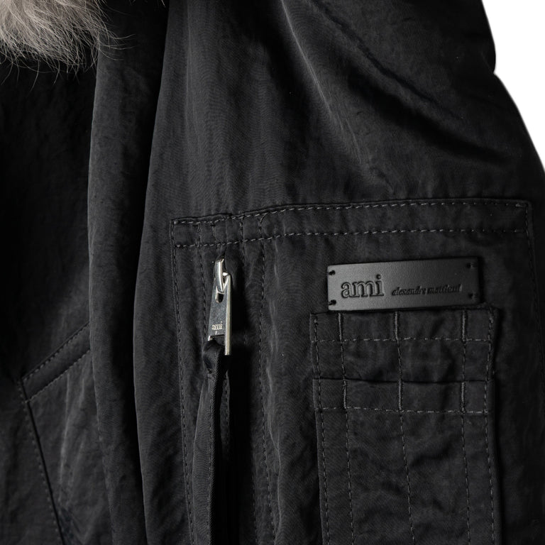 AMI Paris Padded Bomber Jacket - XL / Anthracite - 5