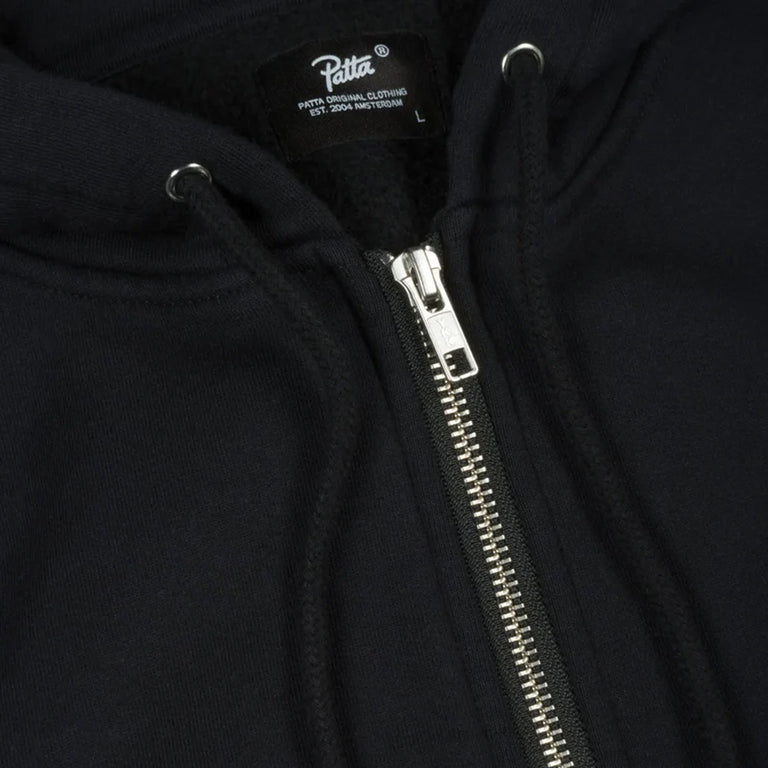 Patta Embro Classic Zip Up Hooded Sweater - L / Black - 3