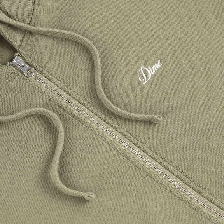 Dime Cursive Zip Hoodie - XXL / Army Green - 2