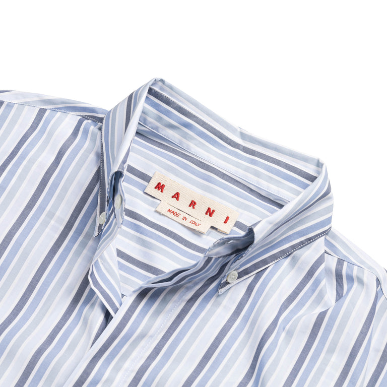 Marni Striped Organic Poplin Shirt - 50 / Lake - 3