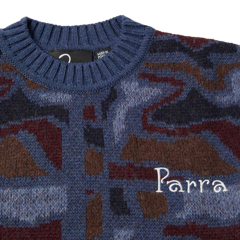 By Parra Repeat FTP Booster Knitted Pullover - L / Blue - 2