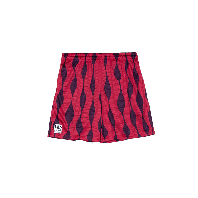By Parra Waved Mesh Shorts - S / Red - 1