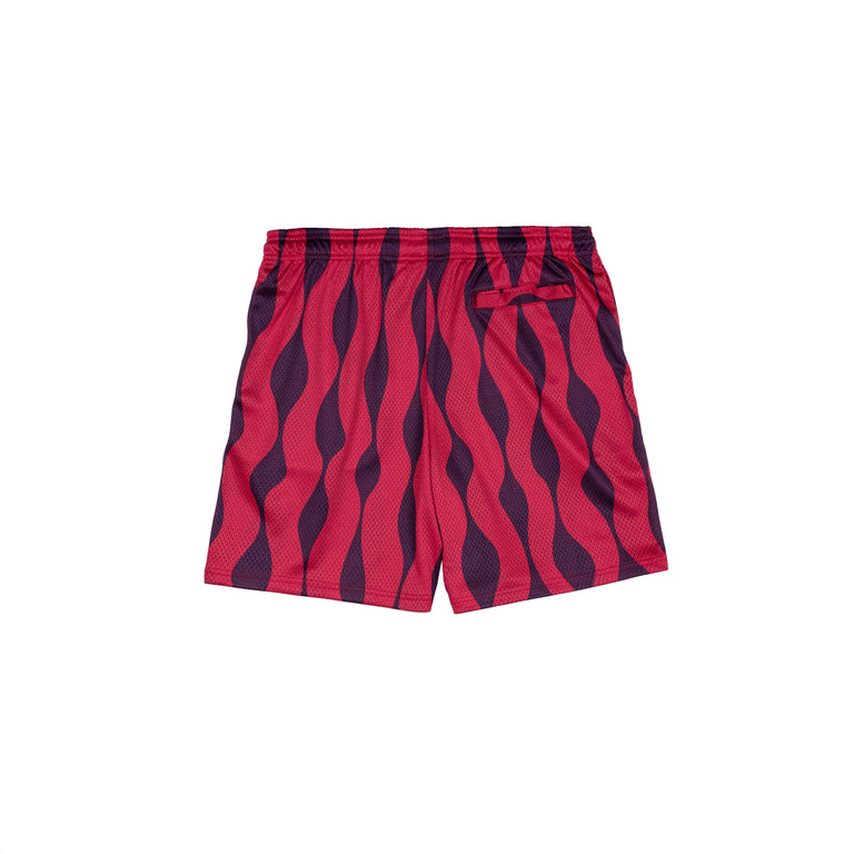 By Parra Waved Mesh Shorts - S / Red - 2