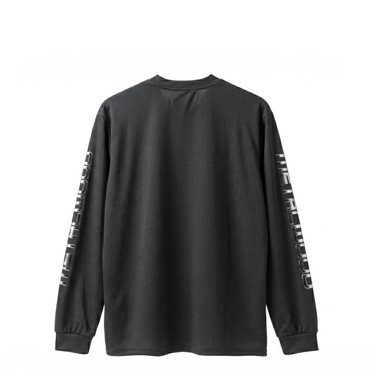 Metalwood Longsleeve Moto Crewneck Top - S / Black - 2