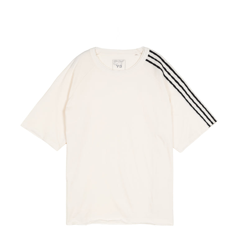 Adidas Y-3 Raw Edge 3 Stripes Tee - S / Cream White - 1