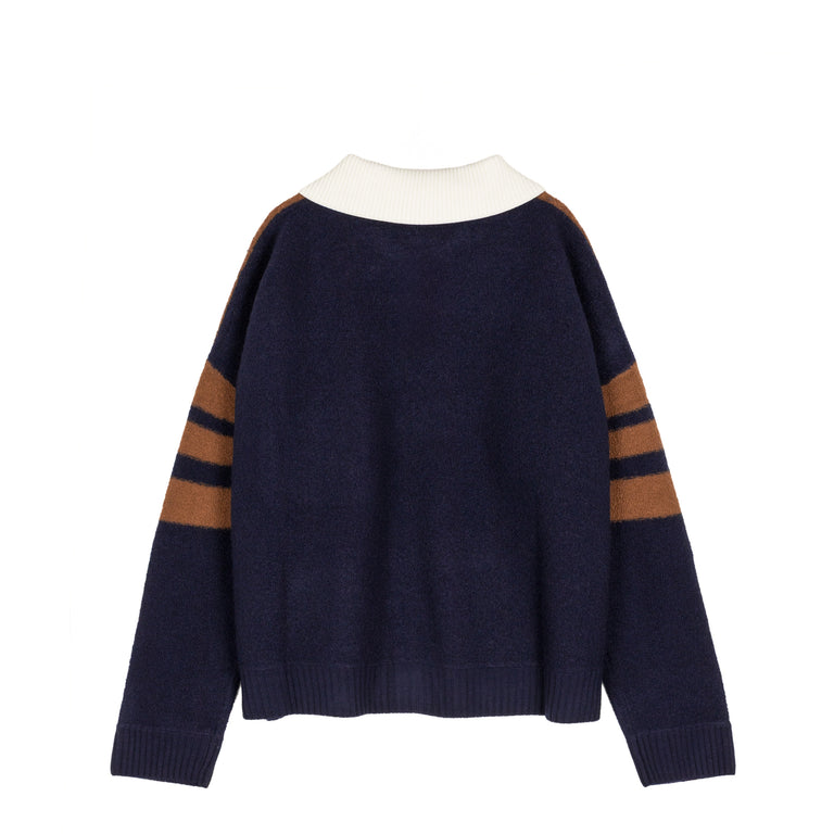 Wales Bonner Calm Polo - L / Brown / Navy - 2