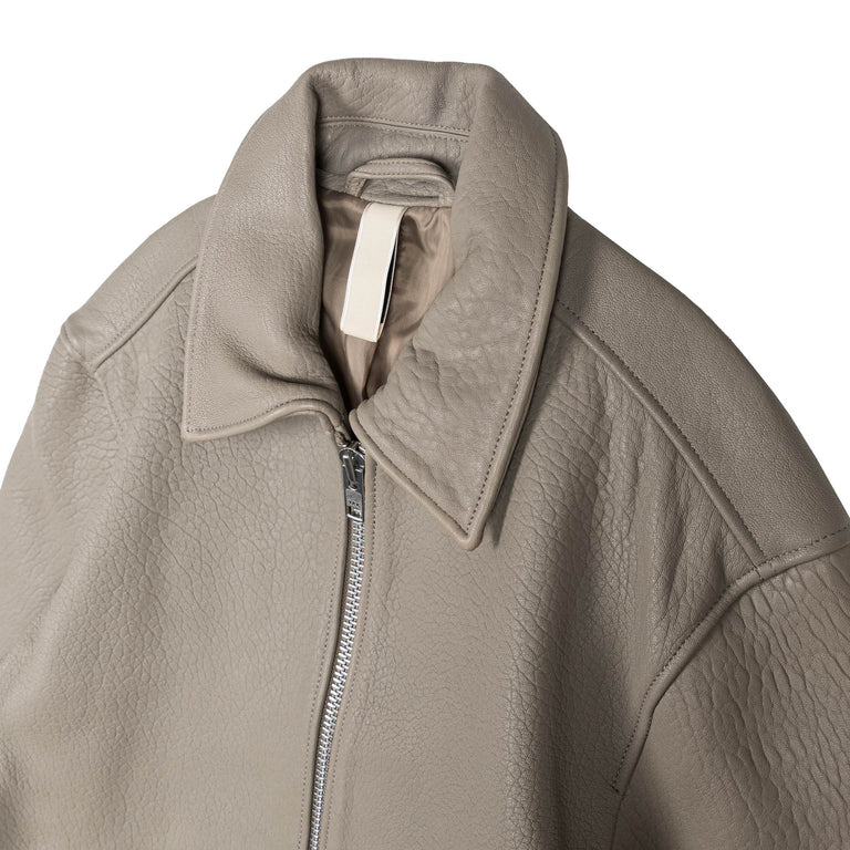 Sunflower Short Leather Jacket - 54 / Taupe - 3
