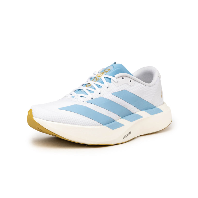 Adidas Adizero Evo SL *Woven* - 43 1/3 / Cloud White / Clear Blue / Matte Gold - 5