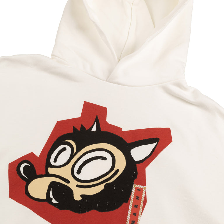 Marni Mixed Media Hoodie - 50 / Lily White - 2