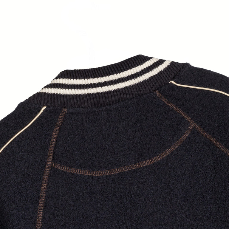 Wales Bonner October Varsity Jacket - M / Navy - 4