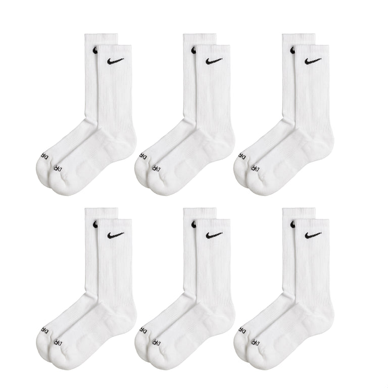 Nike Everyday Plus Cushioned Crew Socks 6 Pack - S / White / Black
