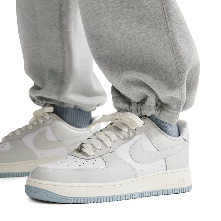 Nike	Solo Swoosh Fleece Open-Hem Pants - L / Dark Grey Heather / White - 3