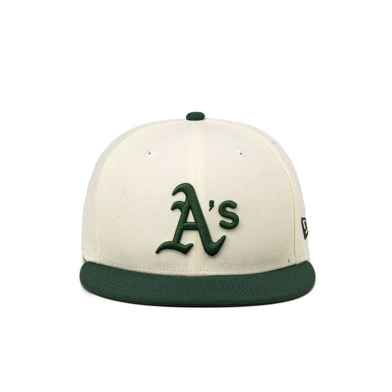 New Era MLB Oakland Athletics 59FIFTY Fitted Cap - 7 / Chrome / Dark Green
