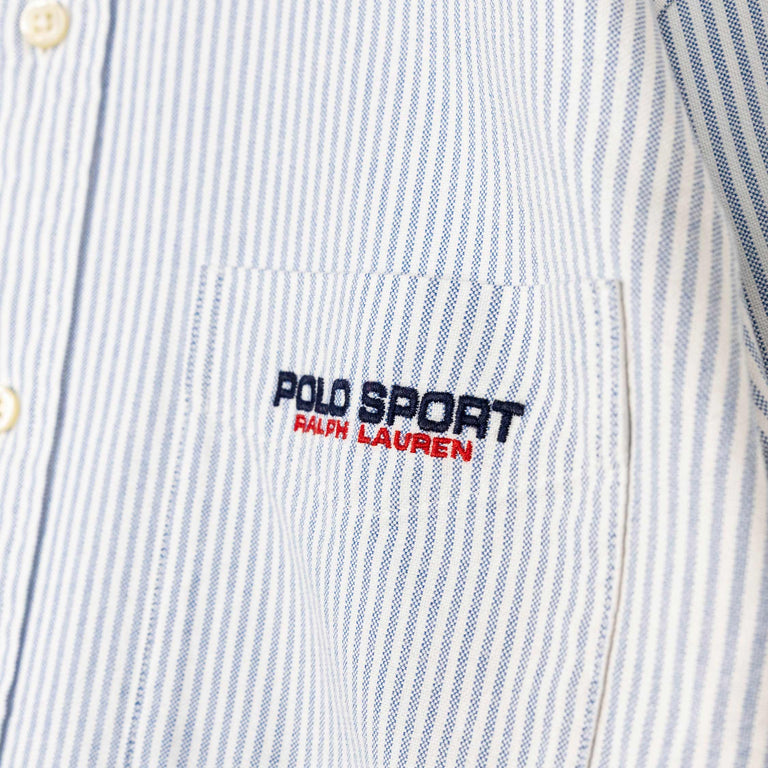 Polo Ralph Lauren Custom Fit Striped Oxford Shirt - M / Blue White Uni Stripe - 3