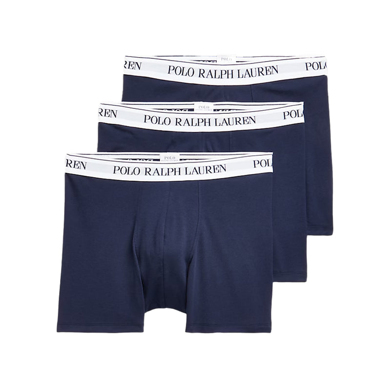 Polo Ralph Lauren Stretch Cotton Boxer Brief 3-Pack - S / Navy / White
