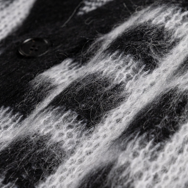 Marni Brushed Check Fuzzy Wuzzy Cardigan - 50 / Black - 3