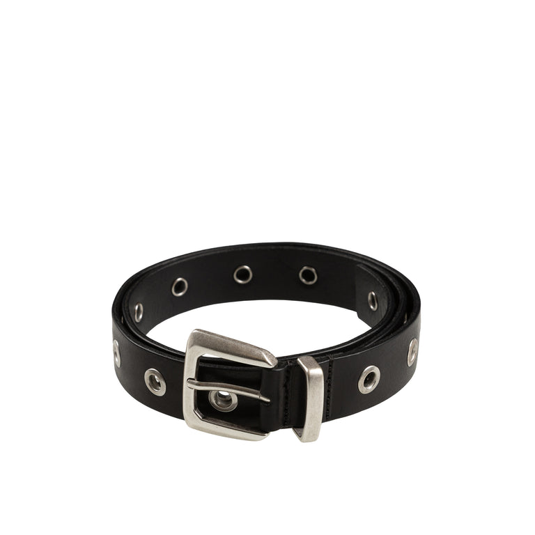 Molebo Metal Leather Belt - 100 / Black Leather
