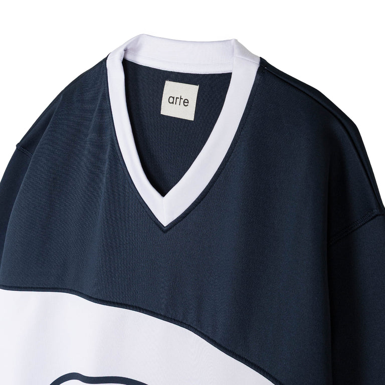 Arte Antwerp Circle Logo Longsleeve - M / White / Navy - 3