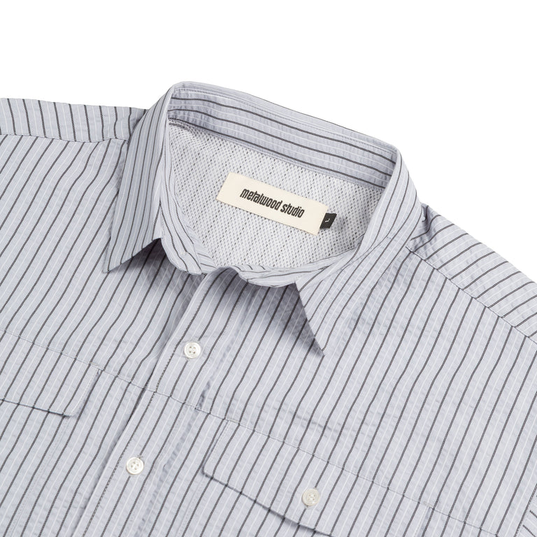 Metalwood Seersucker Fishing Shirt - S / Sky - 3