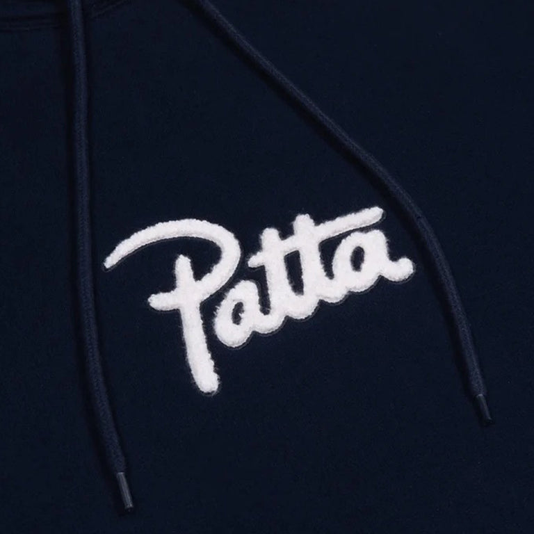 Patta Chenille Logo Hooded Sweater - L / Black - 3