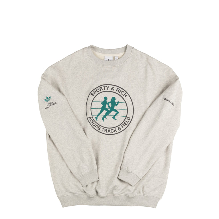 Adidas x Sporty & Rich Wmns Sweater - L / Light Grey Heather - 2