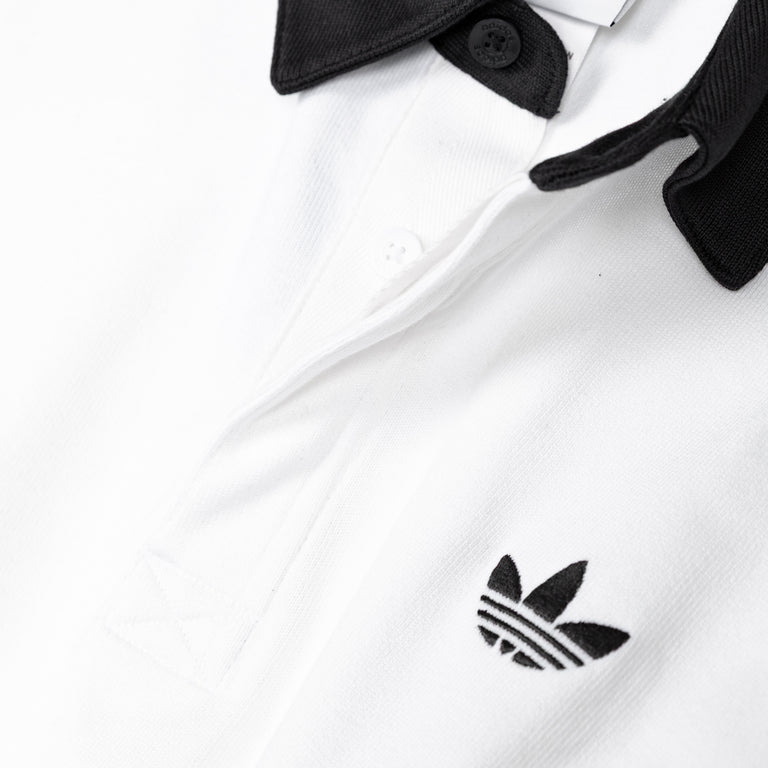 Adidas	Three Stripes Rugby Long Sleeve Polo Shirt - L / White - 3