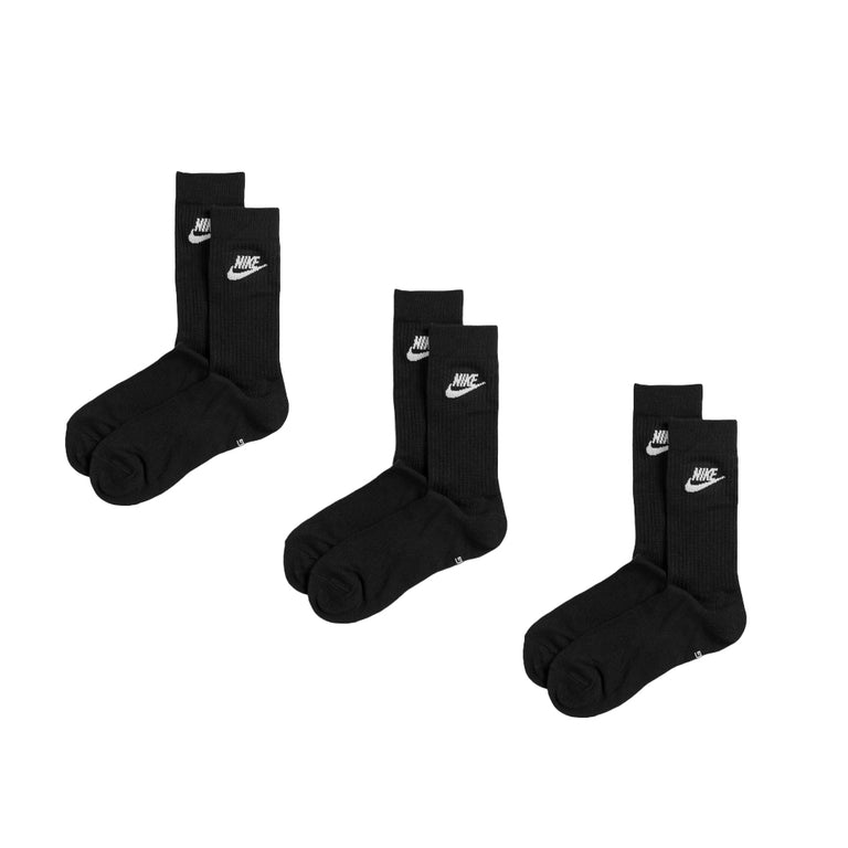 Nike Everyday Essential Crew Socks 3 Pack - S / Black / White
