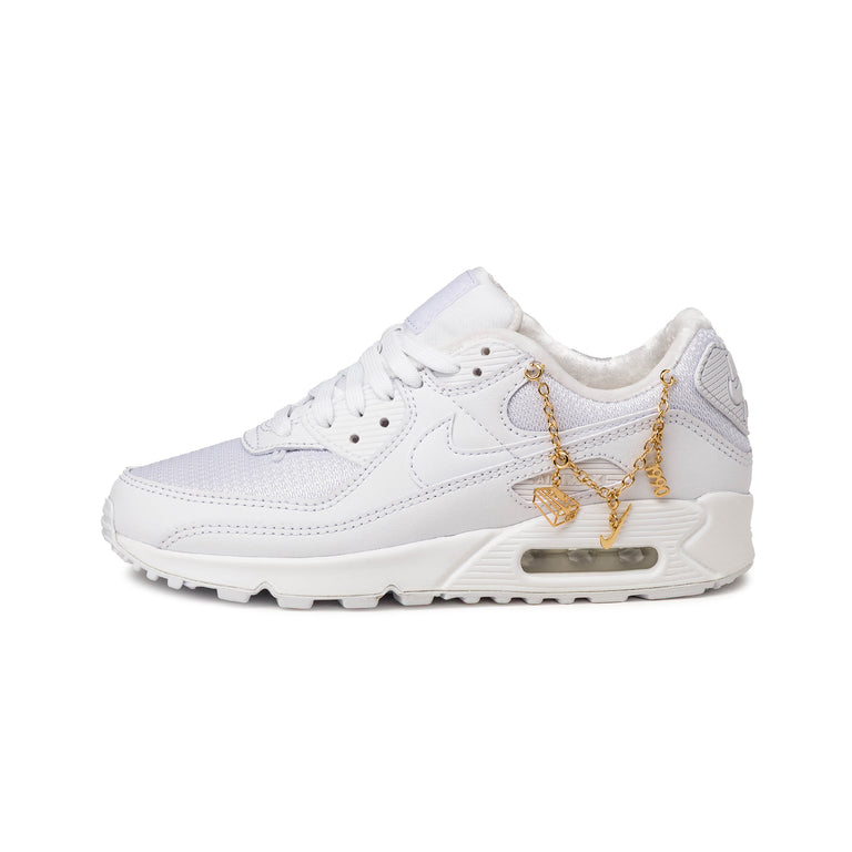 Nike Wmns Air Max 90 PRM - 36.5 / White / Metallic Gold / White
